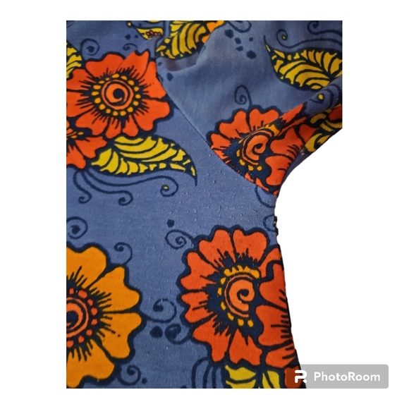 Lularoe Perfect T, blue, orange, light green, small - Picture 5 of 7